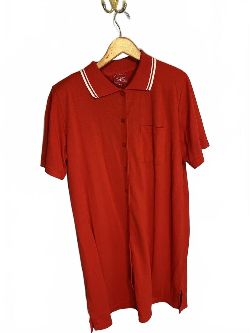 Vtg Venezia Jeans 18-20 Cotton Blend SS Red Polo Preppy NWT Tennis Dress
